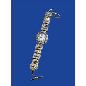 Brighton Bentley Toggle Watch Silver Gold New Battery Great Condition